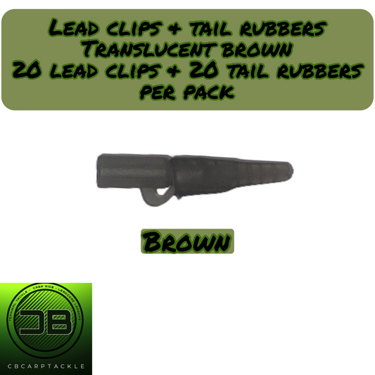 Lead Clips & Tail Rubbers Brown 40pc kit