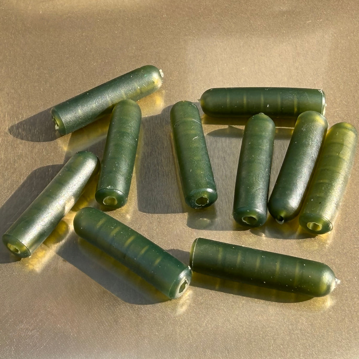 Heli Buffer Beads Translucent Green CBcarptackle