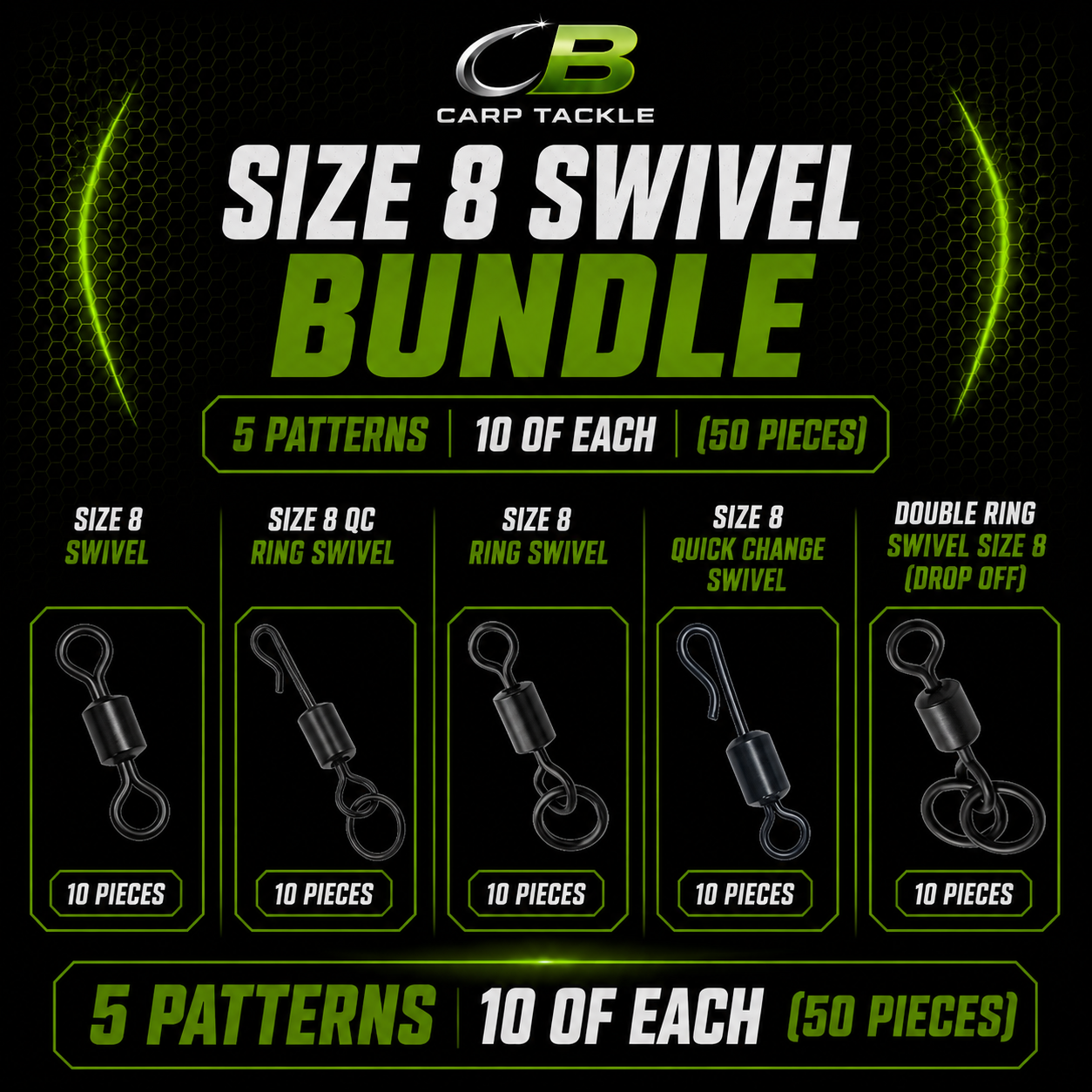 Size 8 swivel bundle CBcarptackle