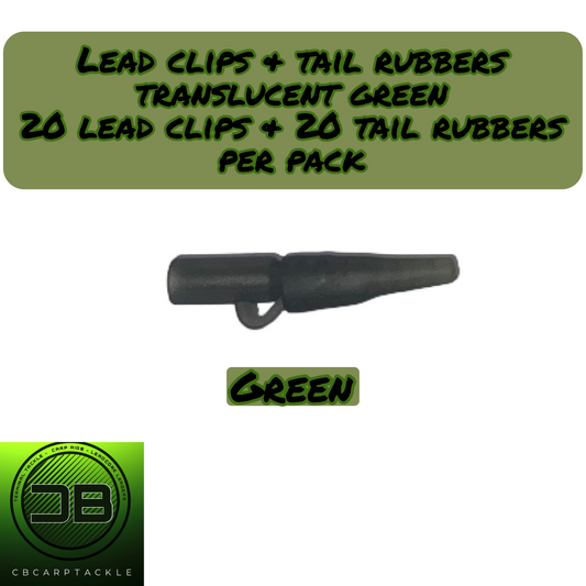 Lead Clips & Tail Rubbers Green 40pc kit